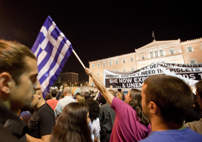 Greeks protest austerity measures in Athens in May 2011.